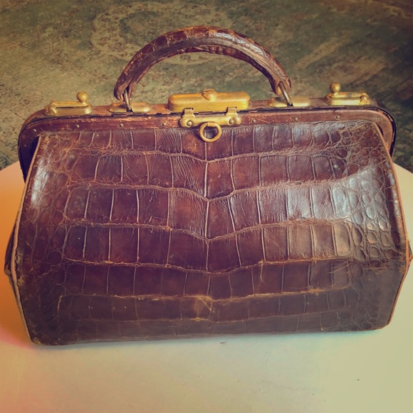 Vintage Handbags - Authentic crocodile vintage doctors bag